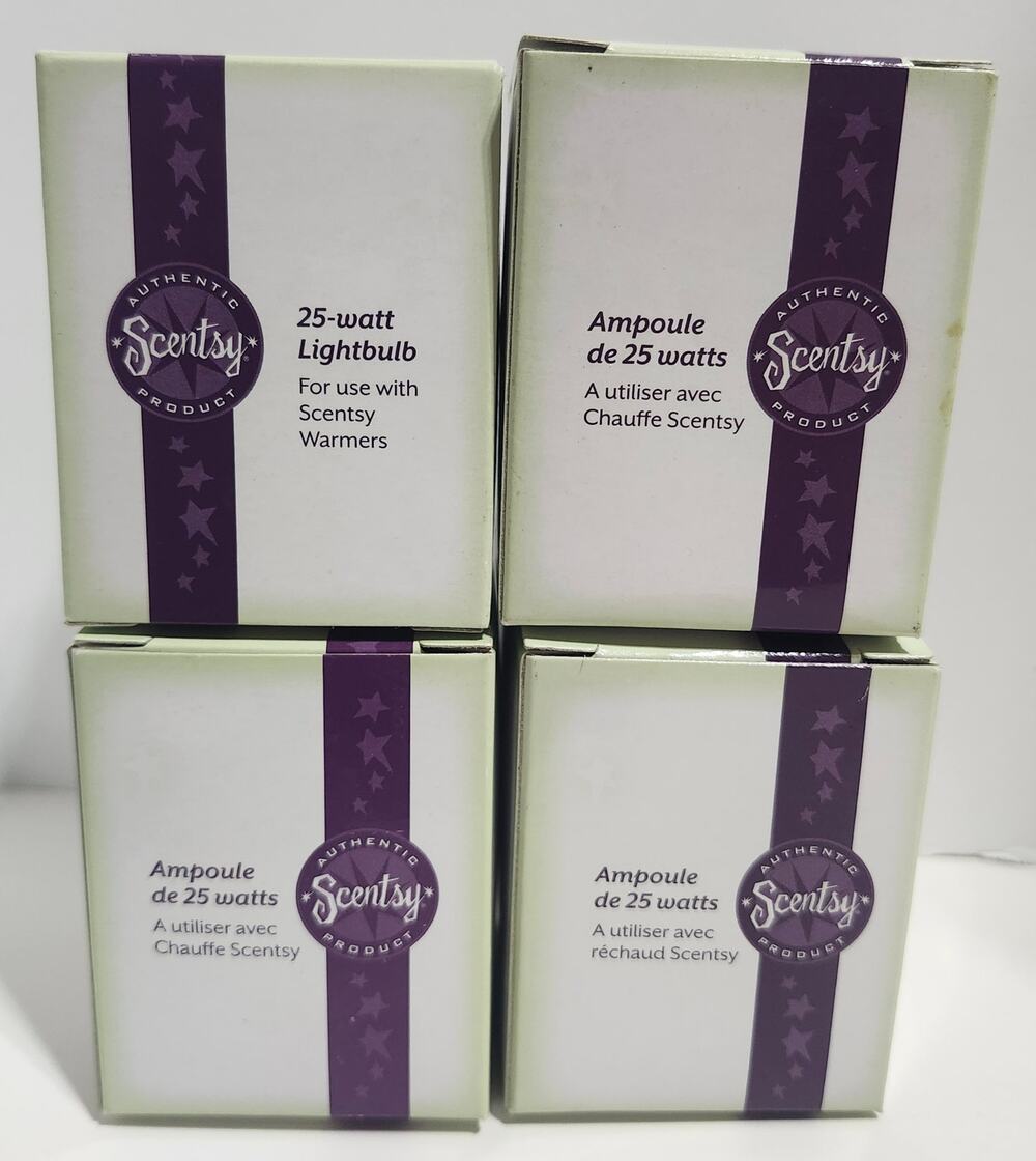 Scentsy 25W Clear Warmer Replacement Light Bulbs Lot of 4 New